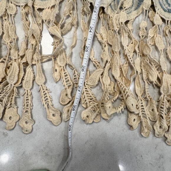 Boho Fringe Lace Tank Women's Large Festival Coachella Concert Country Cottage - Picture 9 of 14